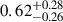 Mathematical equation: $ {0.62}_{-0.26}^{+0.28} $