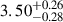 Mathematical equation: $ {3.50}_{-0.28}^{+0.26} $