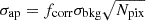 Mathematical equation: $ \sigma_{\mathrm{ap}} = f_{\mathrm{corr}} \sigma_{\mathrm{bkg}} \sqrt{N_{\mathrm{pix}}} $