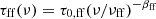 Mathematical equation: $ \tau_{\mathrm{ff}}(\nu) = \tau_{0,\rm ff} (\nu/\nu_{\mathrm{ff}})^{-\beta_{\mathrm{ff}}} $