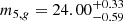 Mathematical equation: $ m_{5,g} = {24.00}_{-0.59}^{+0.33} $