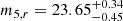 Mathematical equation: $ m_{5,r} = {23.65}_{-0.45}^{+0.34} $