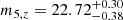 Mathematical equation: $ m_{5,z} = {22.72}_{-0.38}^{+0.30} $