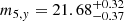 Mathematical equation: $ m_{5,y} = {21.68}_{-0.37}^{+0.32} $