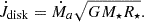 Mathematical equation: $$ \begin{aligned} \dot{J}_{\rm disk} = \dot{M}_a \sqrt{GM_\star R_\star }. \end{aligned} $$