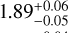 Mathematical equation: $\[1.89_{-0.05}^{+0.06}\]$