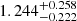 Mathematical equation: $ 1.244^{+0.258}_{-0.222} $