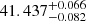 Mathematical equation: $ 41.437^{+0.066}_{-0.082} $