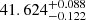Mathematical equation: $ 41.624^{+0.088}_{-0.122} $