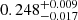 Mathematical equation: $ 0.248^{+0.009}_{-0.017} $