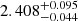 Mathematical equation: $ 2.408^{+0.095}_{-0.044} $