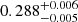 Mathematical equation: $ 0.288^{+0.006}_{-0.005} $