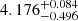 Mathematical equation: $ 4.176^{+0.084}_{-0.496} $