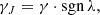 Mathematical equation: $$ \begin{aligned} \gamma _J=\gamma \cdot \mathrm{sgn\,}\lambda , \end{aligned} $$
