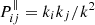 Mathematical equation: $ P_{i j}^{\|}=k_i k_j / k^2 $