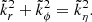 Mathematical equation: $$ \begin{aligned} \tilde{k}_r^2 + \tilde{k}_{\phi }^2 = \tilde{k}_\eta ^2. \end{aligned} $$