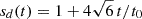 Mathematical equation: $ s_d(t) = 1+4\sqrt{6}\,t/t_0 $