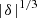 Mathematical equation: $ |\hskip 1pt \delta\hskip 1pt|^{1/3} $