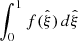 Mathematical equation: $ \int_0^1 f({\hat{\xi}}) \,d{\hat{\xi}} $