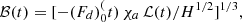 Mathematical equation: $ {{{\cal B}}}(t) = [-({{F_{d}}})_0^ (t)\,\chi_a\,{{\cal L}}(t)/H^{1/2}]^{1/3}, $