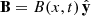 Mathematical equation: $ \mathbf{B} = B(x,t) \,{{\hat{\mathbf{y}}}} $