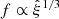 Mathematical equation: $ f \propto {\hat{\xi}}^{1/3} $