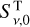 Mathematical equation: $S_{\nu ,0}^{\rm{T}}$