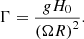 Mathematical equation: $$ \begin{aligned} \Gamma =\frac{gH_0}{\left(\Omega R\right)^2} . \end{aligned} $$