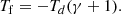Mathematical equation: $$ \begin{aligned}&T_{\rm f} = -T_{d}(\gamma + 1). \end{aligned} $$