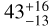 Mathematical equation: $\[43_{-13}^{+16}\]$