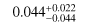 Mathematical equation: $\[0.044_{-0.044}^{+0.022}\]$