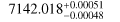 Mathematical equation: $\[7142.018_{-0.00048}^{+0.00051}\]$