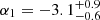 Mathematical equation: $ \alpha_1 = -3.1^{+0.9}_{-0.6} $