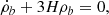 Mathematical equation: $$ \begin{aligned} \dot{\rho }_b + 3H\rho _b = 0, \end{aligned} $$