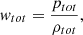 Mathematical equation: $$ \begin{aligned} w_{tot} = \frac{p_{tot}}{\rho _{tot}}, \end{aligned} $$