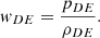 Mathematical equation: $$ \begin{aligned} w_{DE} = \frac{p_{DE}}{\rho _{DE}}. \end{aligned} $$
