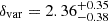 Mathematical equation: $ \delta_{\mathrm{var}}=2.36^{+0.35}_{-0.38} $