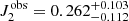 Mathematical equation: $ J_2^{\mathrm{obs}} = 0.262^{+0.103}_{-0.112} $