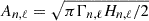Mathematical equation: $ A_{n,\ell} = \sqrt{\pi \Gamma_{n,\ell} H_{n,\ell} / 2} $
