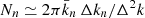 Mathematical equation: $ N_n \simeq 2\pi \bar{k}_n\,\Delta k_n/\Delta^2 k $