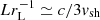 Mathematical equation: $ L r_{\mathrm{L}}^{-1}\simeq c/3 v_{\mathrm{sh}} $