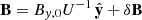 Mathematical equation: $ \mathbf{B} = B_{y,0}U^{-1}\,\hat{\mathbf{y}} + \delta\mathbf{B} $