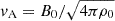 Mathematical equation: $ v_{\mathrm{A}}=B_0/\sqrt{4\pi\rho_0} $