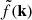 Mathematical equation: $ \tilde{f}(\mathbf{k}) $