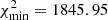 Mathematical equation: $$ \begin{aligned} \chi ^2_{\rm min} = 1845.95 \end{aligned} $$