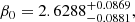 Mathematical equation: $$ \begin{aligned} \beta _0&= 2.6288^{+0.0869}_{-0.0881}, \end{aligned} $$
