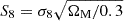 Mathematical equation: $ S_8 = \sigma_8\sqrt{\Omega_\mathrm{{M}}/0.3} $