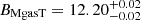 Mathematical equation: $ B_{\mathrm{MgasT}} = 12.20_{-0.02}^{+0.02} $