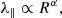 Mathematical equation: $$ \begin{aligned} \lambda _\parallel \propto R^\alpha , \end{aligned} $$