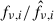 Mathematical equation: $ f_{\nu, i} / \hat{f}_{\nu, i} $